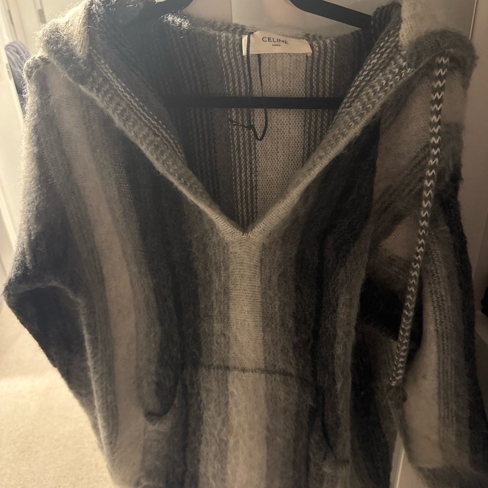 Celine Black and Gray V-Neck Sweater